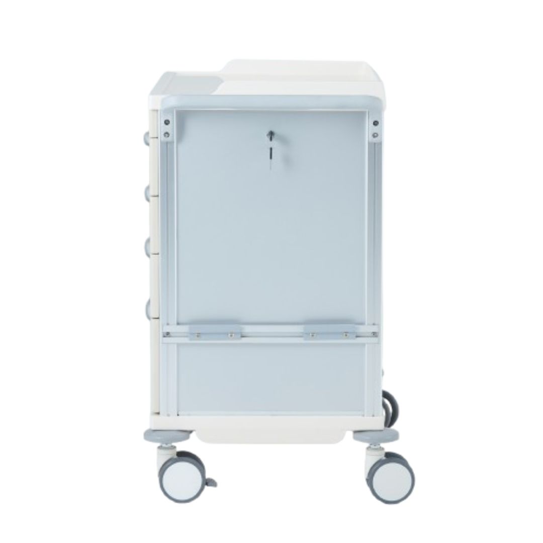 Roți duble 360° cu frână, cărucior medical cu sertare UTIL