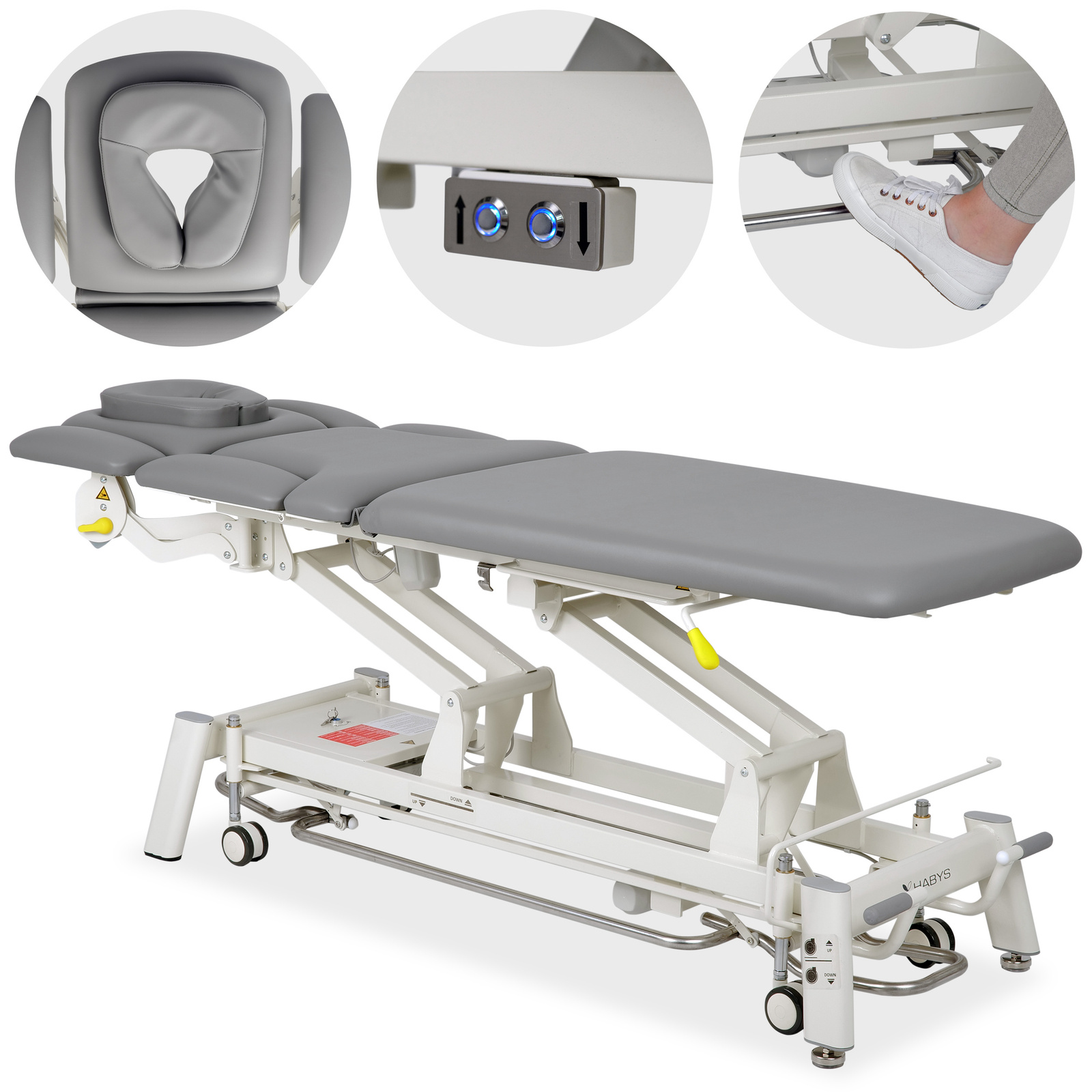 Masă cu secțiuni detașabile PROXIMA X7 – 7 secțiuni, 2 actuatoare, comandă la picior 360°, 200 kg